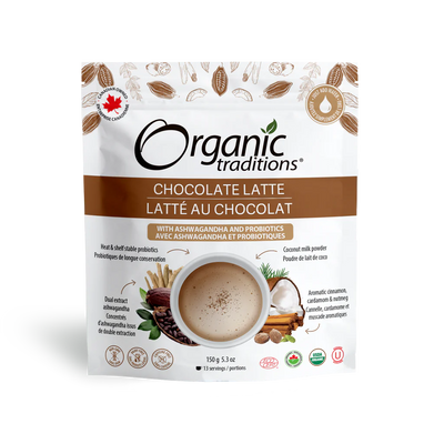 Organic Traditions  Chocolate Latte with Ashwagandha and Probiotics