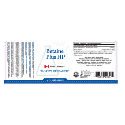 Biotics Research Betaine Plus HPs - Vitamin Tree