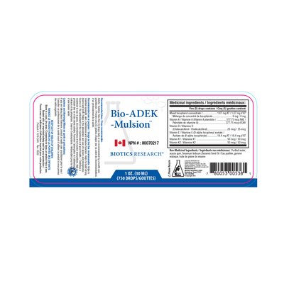 Biotics Research Bio - ADEK - Mulsion - Vitamin Tree