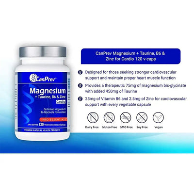 CanPrev Magnesium + Taurine B6 & Zinc for Cardio - Vitamin Tree