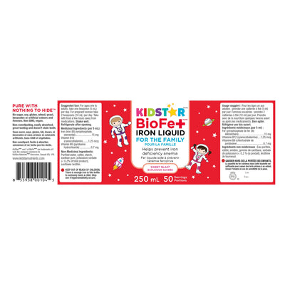 KidStar Nutrients BioFe+ Iron Liquid for the Family