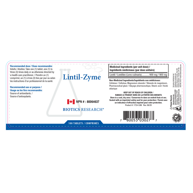 Biotics Research Lintil - Zyme - Vitamin Tree