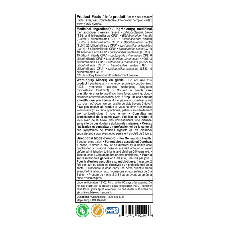 VitaAid Ultra - PB100+ DF (without FOS) - Vitamin Tree