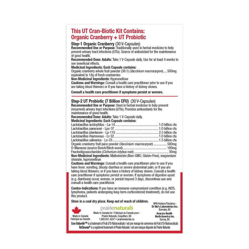 Recleanse Prairie Naturals ReCleanse UT Cran-Biotic Kit