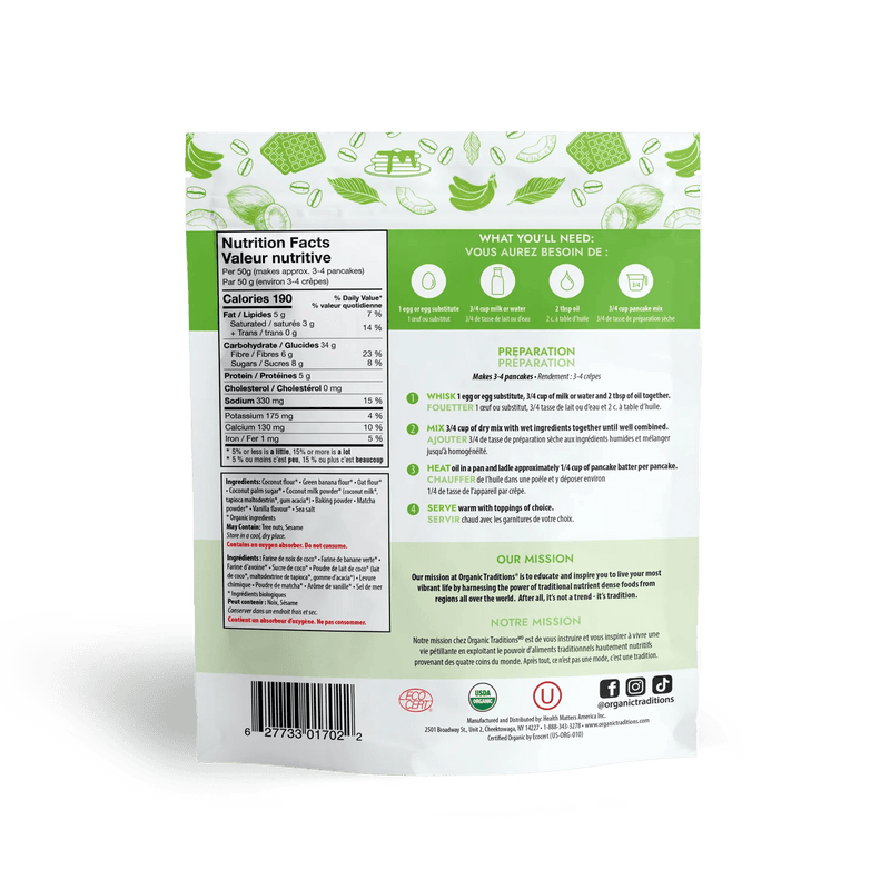 Organic Traditions Matcha Pancake & Waffle Mix