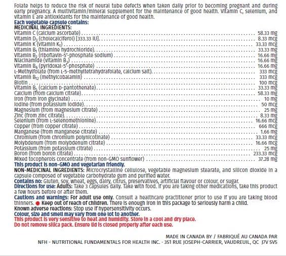 NFH Prenatal SAP Multivitamin