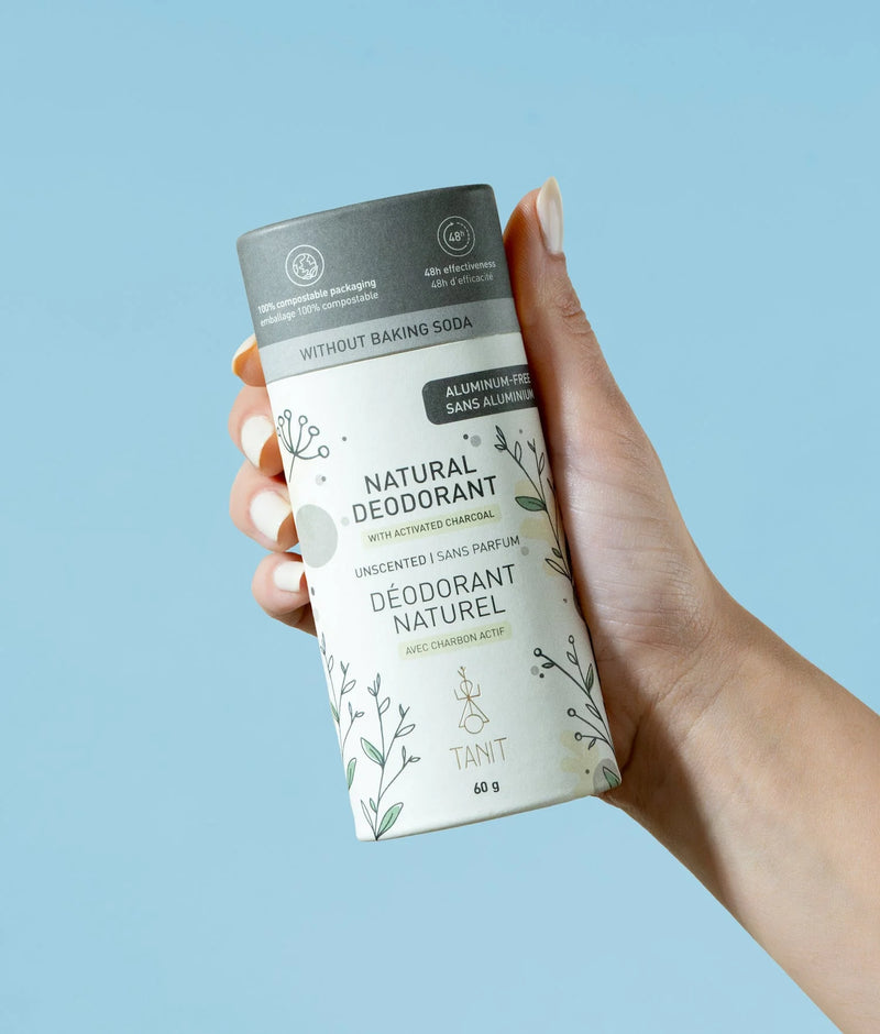 TANIT Natural Solid Deodorant - Unscented with Charcoal