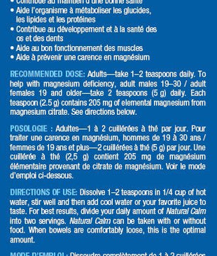 Natural Calm Magnesium Citrate Powder - Vitamin Tree