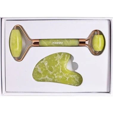 Happy Natural Products Facial Roller & Gua Sha Kit - Jade