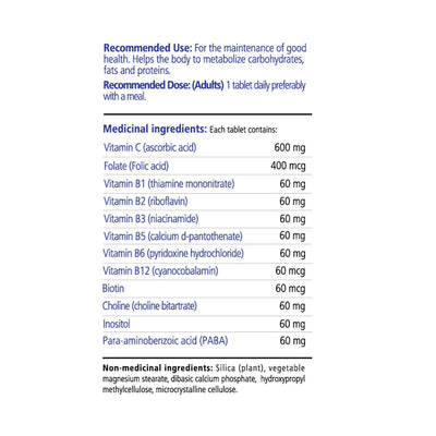 Vitality Products Time Release B Complex + C 600 mg