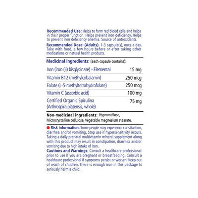 Vitality Products Daily Iron+Organic Spirulina