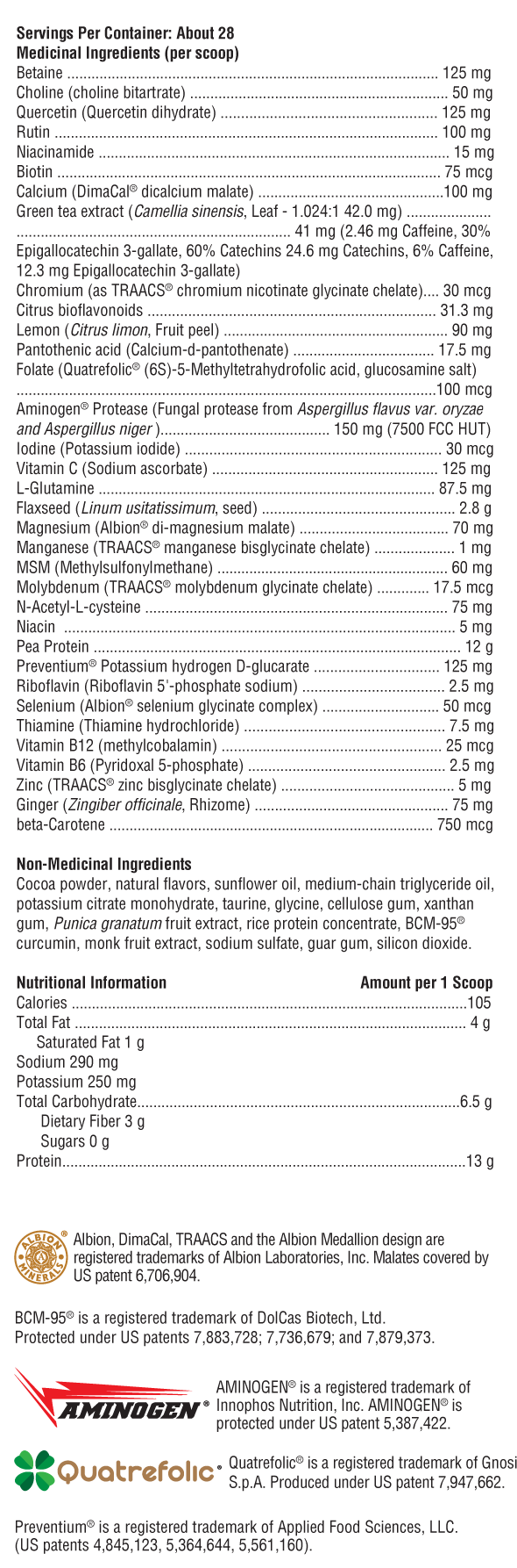 XYMOGEN Opti-GHI Sugar and Stevia Free