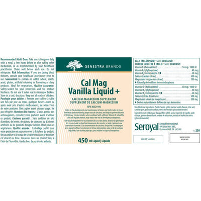 Genestra Cal Mag Vanilla Liquid + - Vitamin Tree