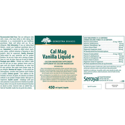 Genestra Cal Mag Vanilla Liquid +