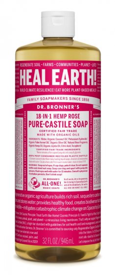 Dr. Bronner's Pure-Castile Liquid Soap - Rose