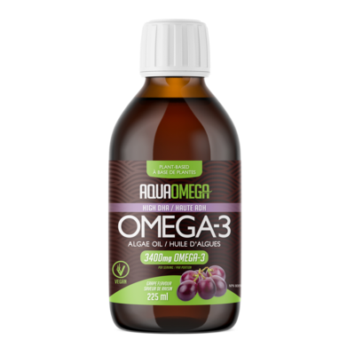 AquaOmega Vegan Plant-Based Omega-3 - Liquid - Grape
