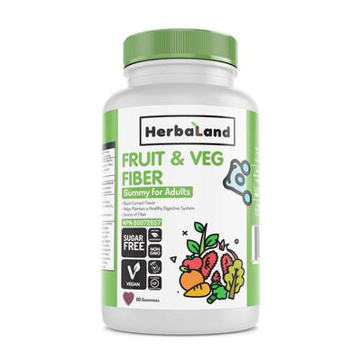 Herbaland Gummies for Adults - Organic Fruit a& Vegetable Fiber