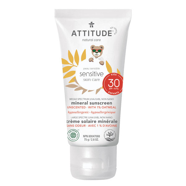 Attitude Baby & Kids Sensitive Skin Moisturizer Mineral Sunscreen SPF 30