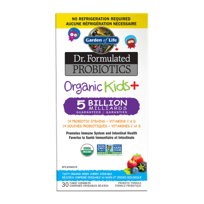 Garden of Life Dr. Formulated Probiotics Organic Kids+ 5 Billion CFU Shelf Stable