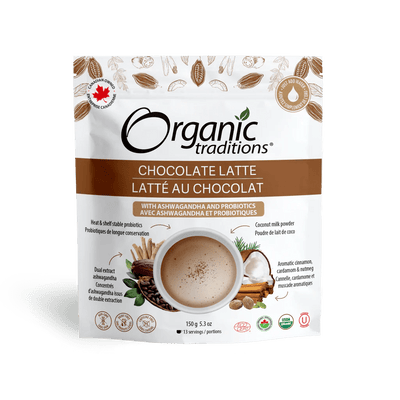 Organic Traditions  Chocolate Latte with Ashwagandha and Probiotics